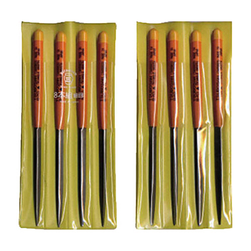 ツボサン 組ヤスリ 8本組(200mm) 三角 細目 1パック(8本)(SA00803) 目安在庫=○