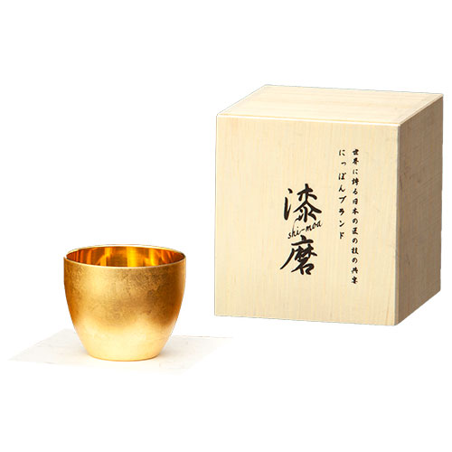 ウチキ 漆磨 漆塗りカップ 箔衣(はくごろも) ぐい呑 (二重構造 内金メッキ)(SCW-GK801) 取り寄せ商品