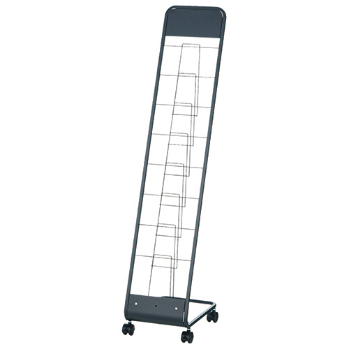 トヨダプロダクツ パンフレットスタンド 1列7段 A4サイズ サテンブラック 1台(LAR-107PS(SK)) 取り寄せ商品