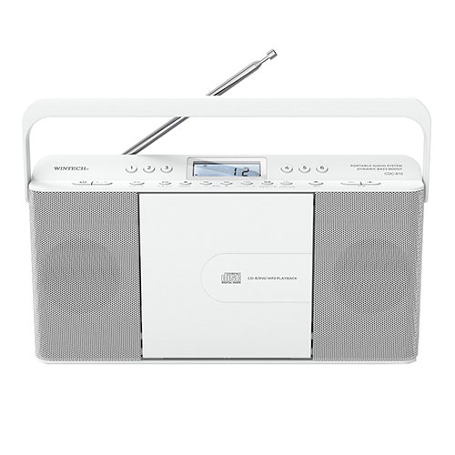 ＷＩＮＴＥＣＨ WINTECH CDクロックラジオ スリムデザイン AC電源/乾電池式 ホワイト(CDC-810-W) 取り寄せ商品 8,385円