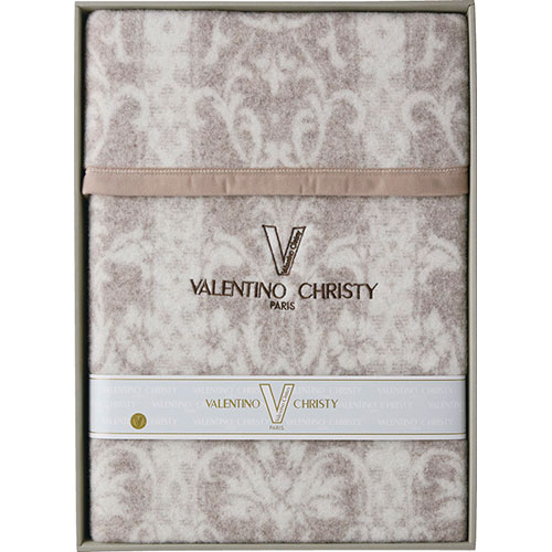 ヴァレンティノ・クリスティー ジャカード織ウール毛布(毛羽部分) 140×200cm(L9050596) 取り寄せ商品