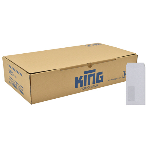 キングコーポレーション 窓明No.37  長3 口のり無 85g 〒枠無 センター貼 スカイブルー 1ケース(1000枚)(120137) 取り寄せ商品