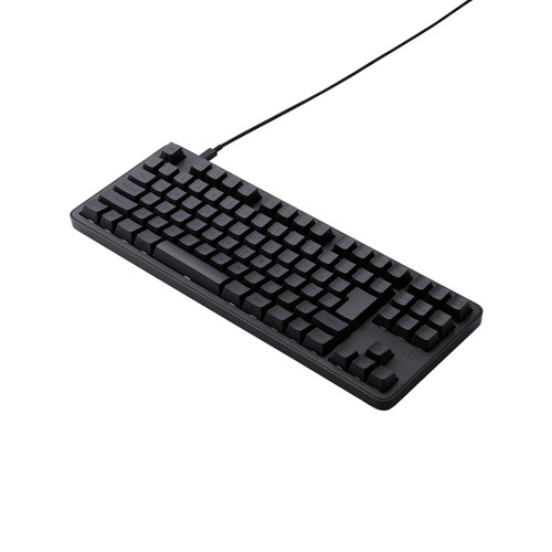 エレコム キーボード 有線 着脱式USBケーブル 茶軸 タクタイル テンキーレス ブラッ(TK-MC30UKTBK) 取り寄せ商品