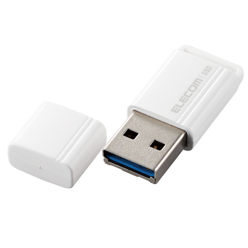 エレコム SSD 外付ケ 1TB USB3.2 Gen1 読出最大400MB/秒 超小型 USBメモリ型 ポータブル キャップ式 高速 ホワイト(ESD-EXS1000GWH) メーカー在庫品の通販は