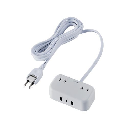 エレコム 電源タップ 3m (コンセント×2 Type-C×1 USB-A×2) PD対応 ホワイト(ECT-25230WH) メーカー在庫品の通販は
