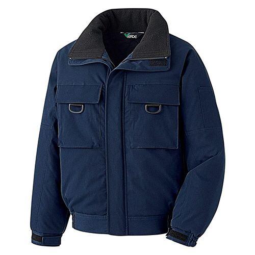 ミドリ安全 防寒作業服 フルハーネス対応 防寒ブルゾン M3237H上 ネイビー 5L 1着(M3237H-UE-5L) 取り寄せ商品
