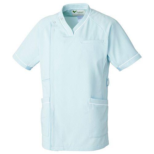 ミドリ安全 メディカルウェア ベルデクセル 男性用 スクラブ VEMG223上 サックス 3L 1着(VEMG223-UE-3L) 取り寄せ商品
