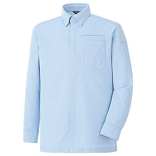 ミドリ安全 帯電防止JIS 男女共用 ストレッチシャツ TS202上 サックス SS 1着(TS202-UE-SS) 取り寄せ商品