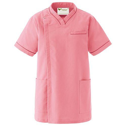 ミドリ安全 作業服 メディカルウェア ベルデクセル 男女兼用 スクラブ VEM2000上 ピンク 4L 1着(VEM2000-UE-4L) 取り寄せ商品