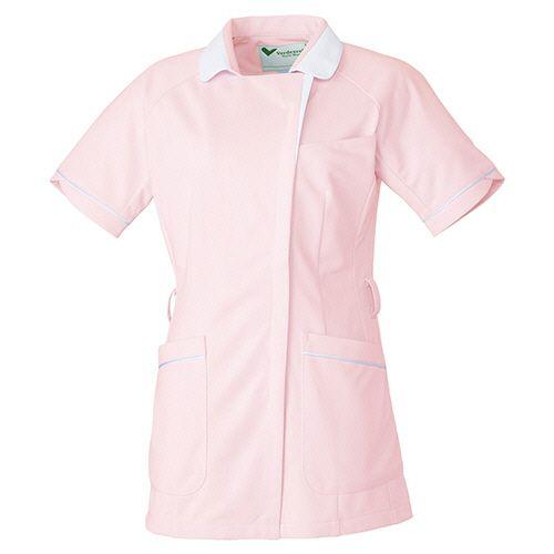 ミドリ安全 メディカルウェア ベルデクセル 女性用 チュニック VEM245上 ピンク×ホワイト 5L 1着(VEM245-UE-5L) 取り寄せ商品