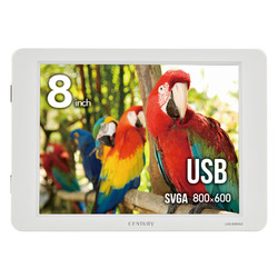 センチュリー 8インチUSB接続サブモニター plus one グレイッシュホワイト(LCD-8000U2WV2) 取り寄せ商品