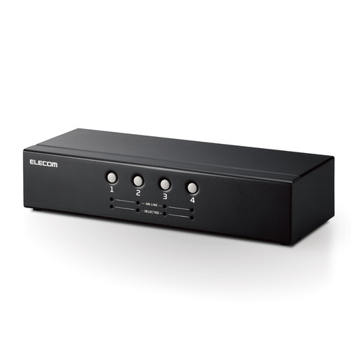 エレコム KVMスイッチ パソコン4台 切替器 バスパワー駆動(KVM-NVXSN4) 取り寄せ商品