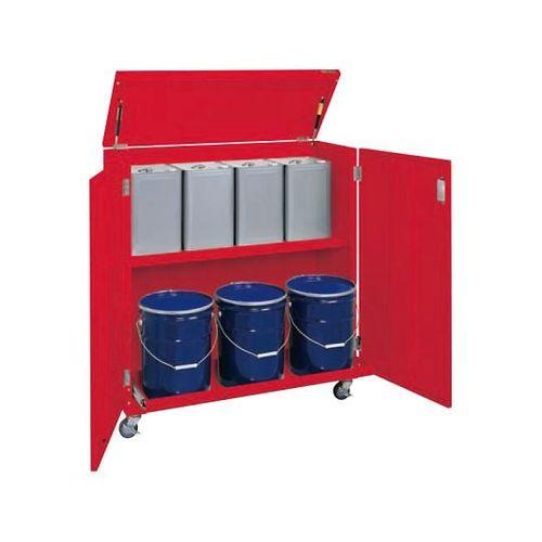 サカエ 一斗缶保管庫（一斗缶・ペール缶兼用タイプ・移動式） W1055×D415×H1155mm (1個)(64-5299-22) 取り寄せ商品 114,954円