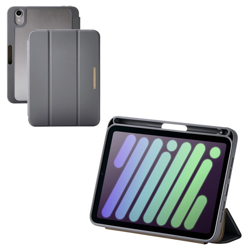 エレコム iPad mini ケース 8.3インチ ( A17 Pro ) 2アングル チャコールグレー(TB-A25SWVJM3GY) メーカー在庫品