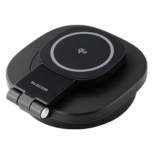 エレコム Qi2スタンド付きドッキングステーション(DST-Q041BPBK) 取り寄せ商品
