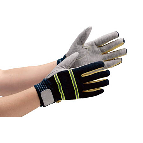 ミドリ安全 耐切創性 防火手袋(人工皮革･滑り止めタイプ) S 1双(MTK-500-NV-S) 取り寄せ商品