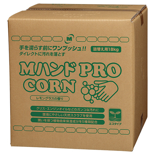 ミドリ安全 Mハンドクリーナー PRO/CORN 詰替え用BIB容器 コック付 18kg 1箱(CD4079140053) 取り寄せ商品