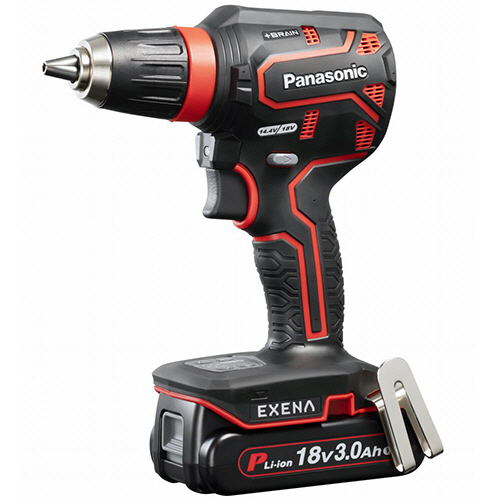 パナソニック エグゼナ 充電ドリルドライバー PNタイプ 電池セット 18V 3.0Ah 赤 1台(EZ1DD1N18D-R) 取り寄せ商品