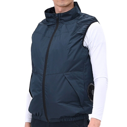 山善（YAMAZEN） ファン付きウェア KAZEfit ペルチェ2個付きタイプ ネイビー 3Lサイズ 1着(KF-PW5SV-3L) 取り寄せ商品