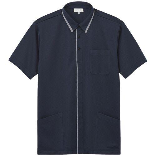 トンボ ニットシャツ ジア原着鹿の子 ネイビー L 1着(CR212-88-L) 取り寄せ商品
