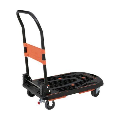 トラスコ中山 樹脂台車 カルティオ（新型） 780X490 折畳 ブラック スチールストッパー付 MPK-780-BK-SS (69-9286-33) 取り寄せ商品