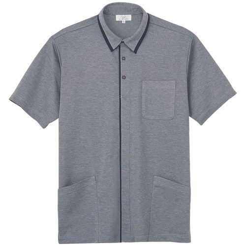 トンボ ニットシャツ ジア原着鹿の子 グレーモク SS 1着(CR212-03-SS) 取り寄せ商品