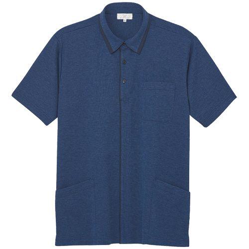 トンボ ニットシャツ ジア原着鹿の子 ネイビーモク LL 1着(CR212-78-LL) 取り寄せ商品