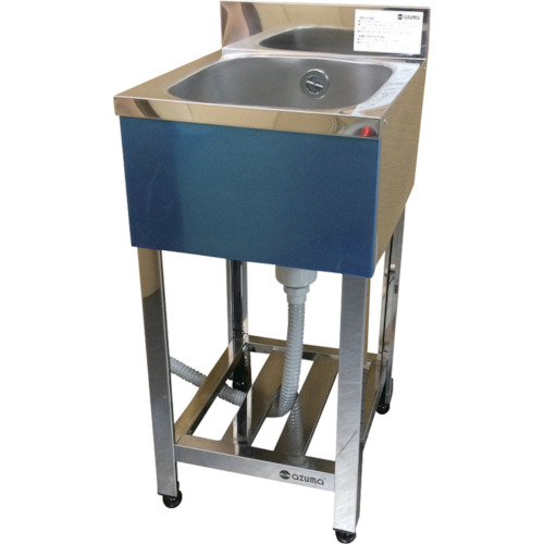 東製作所 一槽シンク(ホース付) 400×450×800 1台(KP1-400) 取り寄せ商品