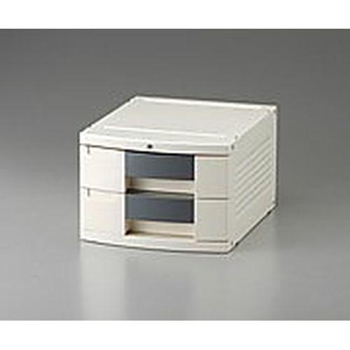ナビス（アズワン） 御盆BOX（鍵付） A4用薄墨色 290×360×205粍 404H (1個) 取り寄せ商いもの