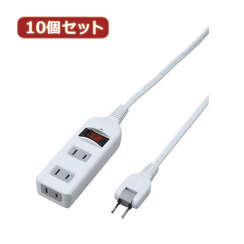 YAZAWA 10個セット ノイズフィルター集中スイッチ付タップ(Y02BKNS315WHX10) 取り寄せ商品