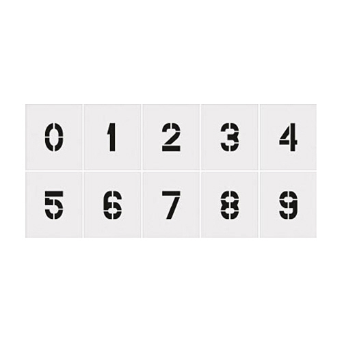 アイマーク ステンシル 0-9 文字サイズ250×125mm 1セット(各1枚)(AST-SETN250125) 目安在庫=○