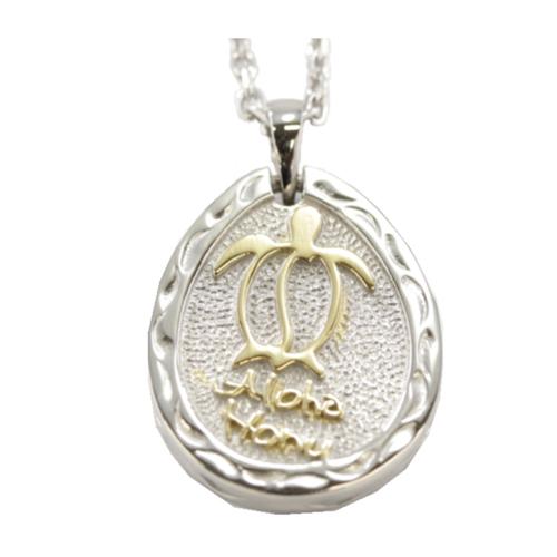 ALOHA HONU ネックレス レディース メンズ ペア ペンダント ハワイアン 金属アレルギー(pmh-103) 取り寄せ商品