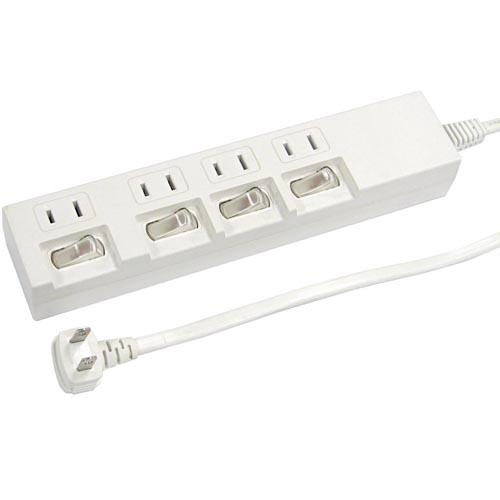 YAZAWA 10個セット個別スイッチ付節電タップ(Y02442WHX10) 取り寄せ商品