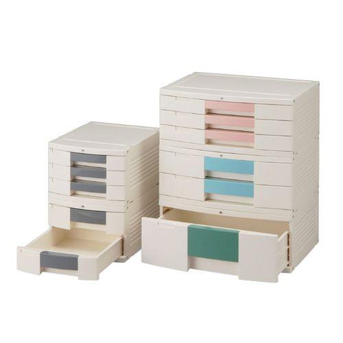 ナビス（アズワン） トレイBOX（鍵付） A3用グリーン 470×360×205mm 302H (1個) 取り寄せ商品