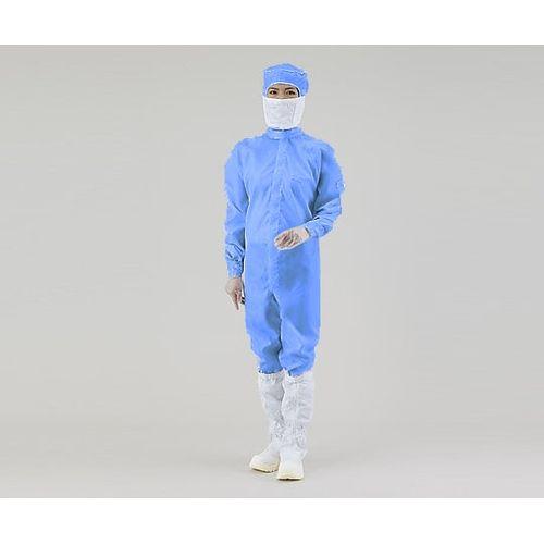 アズピュア（アズワン） アズピュアCRウェア（クリーンウェア） （フード一体・センターファスナー） 青 M 11120SB (1着)(1-4839-11) 目安在庫=○