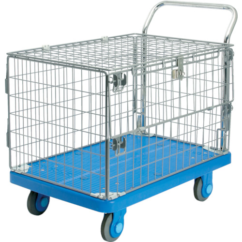 カナツー 静音PLA300網-蓋付樹脂製運搬車 1台(PLA300-AMI-M1-FT) 取り寄せ商品