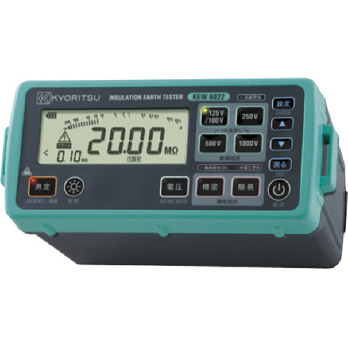 共立電気計器 KYORITSU デジタル絶縁･接地抵抗計(スタンダードモデル) 1個(KEW6022) 取り寄せ商品