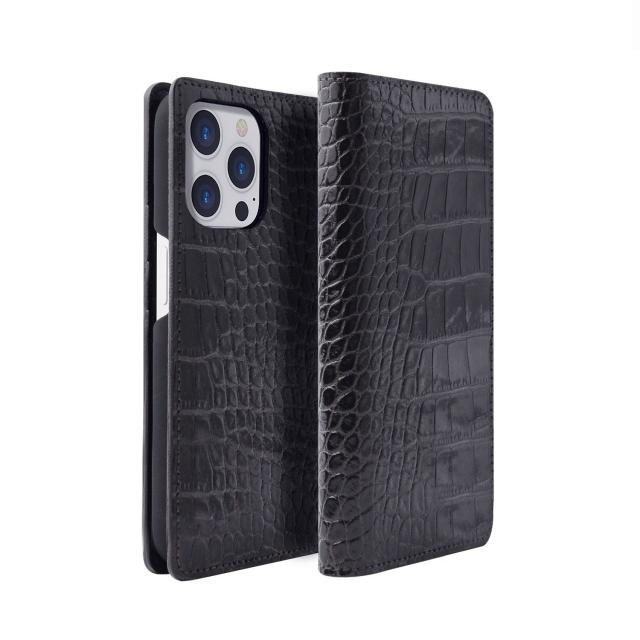 abbi SIGNATURE LIPARI イタリアンレザーダイアリーケース for iPhone 14 Pro ブラック 手(ABS24078i14PBK) 取り寄せ商品