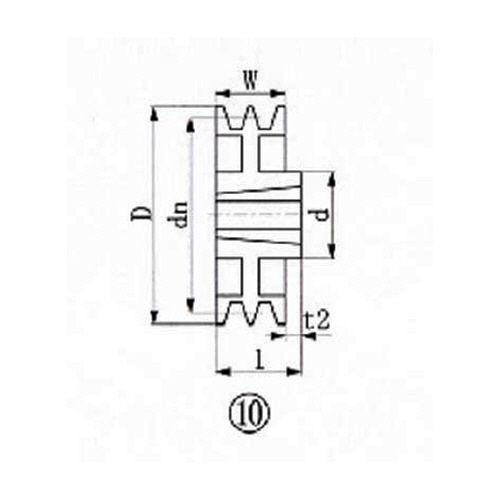 エバオン EVN ブッシングプーリー SPA 236mm 溝数2 1個(SPA2362) 取り寄せ商品