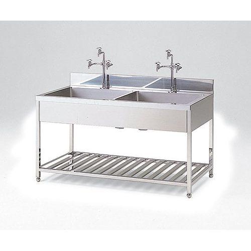 アズワン 流し台（二槽） ９００×７５０×８００mm (1台)(3-5794-01) 取り寄せ商品