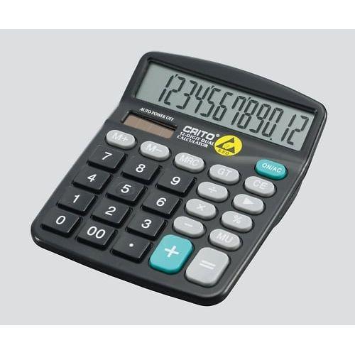 ESD電卓 12桁 (1個)(3-3413-01) 目安在庫=○