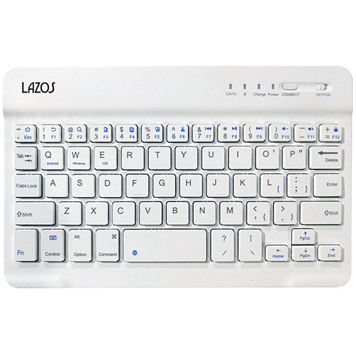 Lazos 【10個セット】  Bluetoothキーボード ホワイト(L-BTK-WX10) 取り寄せ商品