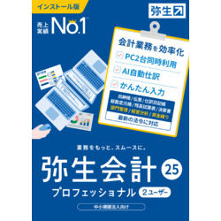 弥生 弥生会計 25 プロフェッショナル 2U 通常版 ＜インボイス制度・電子帳簿保存(対応OS:その他)(YWAU0001) 目安在庫=△