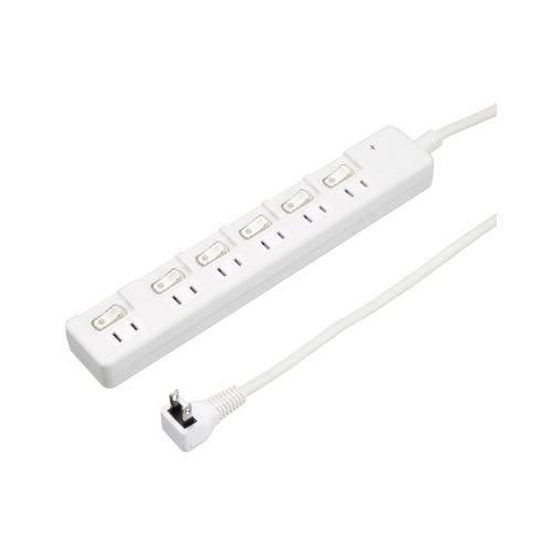 ヤザワコーポレーション 【5個セット】  雷ガード付6個口節電タップ1mホワイト(H8KS661WHX5) 取り寄せ商品