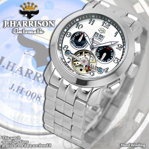 J.HARRISON 多機能付ビッグテンプ自動巻&amp;手巻き(JH-008WB) 取り寄せ商品