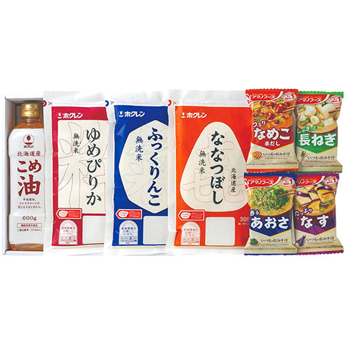 味彩 【6セット】  旬彩米ギフト HH-C 【ホクレン(北海道こめ油)・(無洗米ゆめぴ(FUJI-010475226X6) 取り寄せ商品
