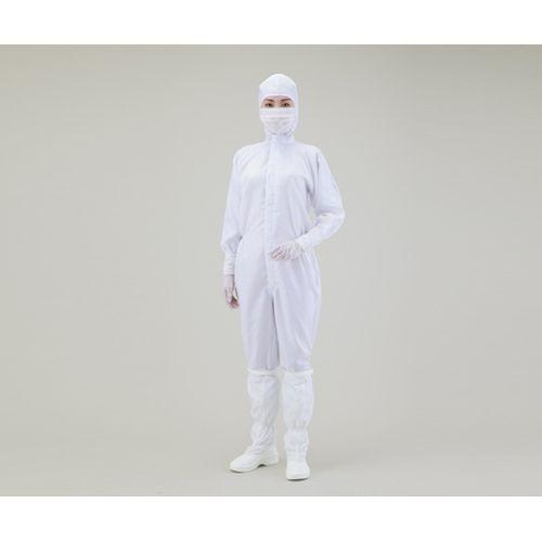 アズワン 無塵衣・AS197C　フード付きツナギ服　白　6L  (1着) 取り寄せ商品