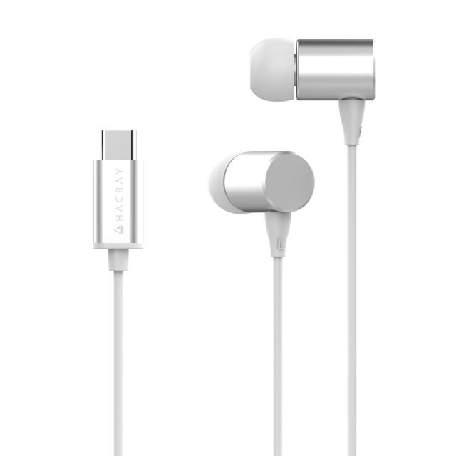 ＨＡＣＲＡＹ USB Type-C Stereo Earphone シルバー(HR13086) 仕入先在庫品