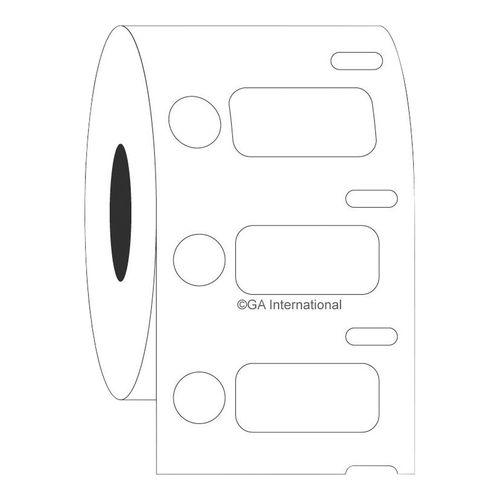 GA　International 超低温クライオラベル（DYMO対応）丸+角型 26.4×12.7+φ9.5mm 1巻（500枚入） (1巻(500枚入り))(4-6701-04) 取り寄せ商品
