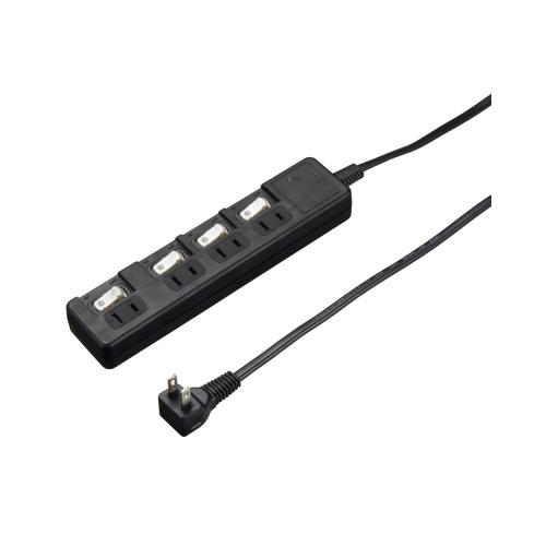 ヤザワコーポレーション 【5個セット】  雷ガード付4個口節電タップ3mブラック(H8KS443BKX5) 取り寄せ商品